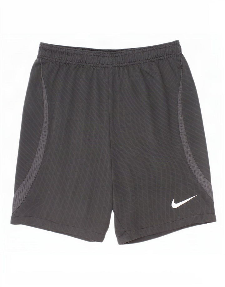 Pantaloncini sportivi Nike da ragazzo Dri Fit 12-13 anni in poliestere a quadri neri grandi