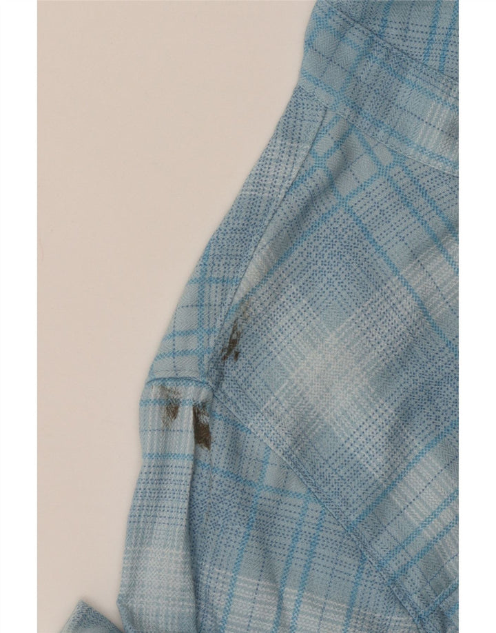 Camicia Nike da uomo in flanella con cappuccio, piccolo cotone a quadri blu