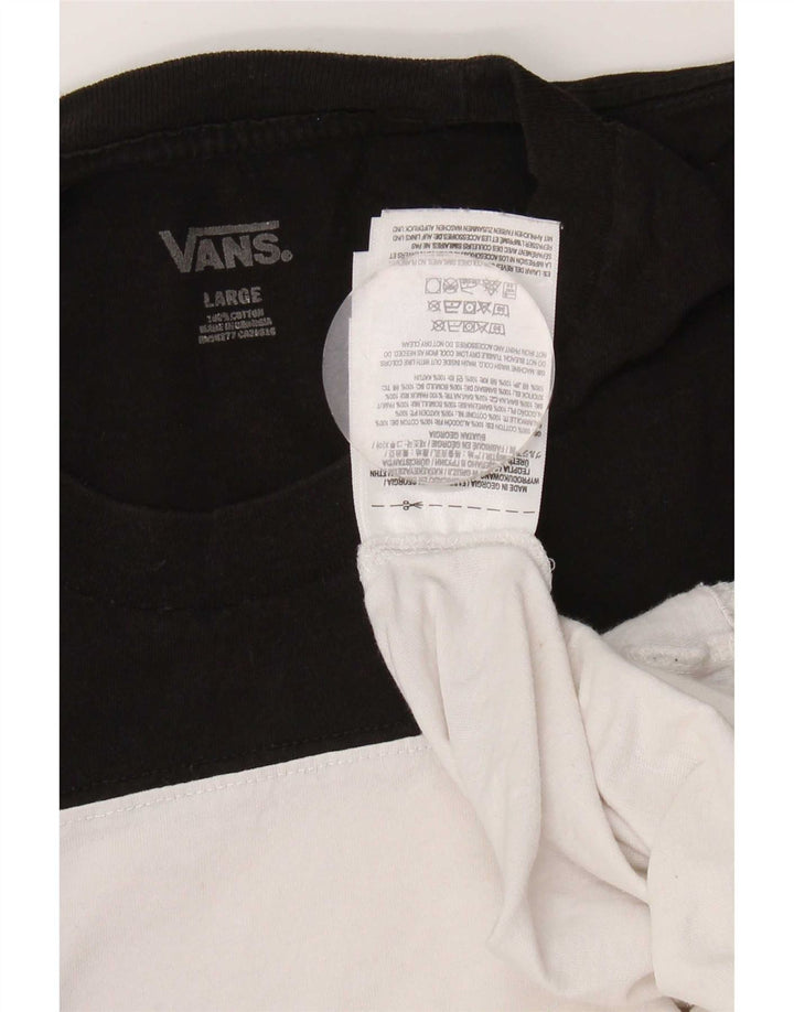 T-shirt da uomo Vans Top Large in cotone color block bianco