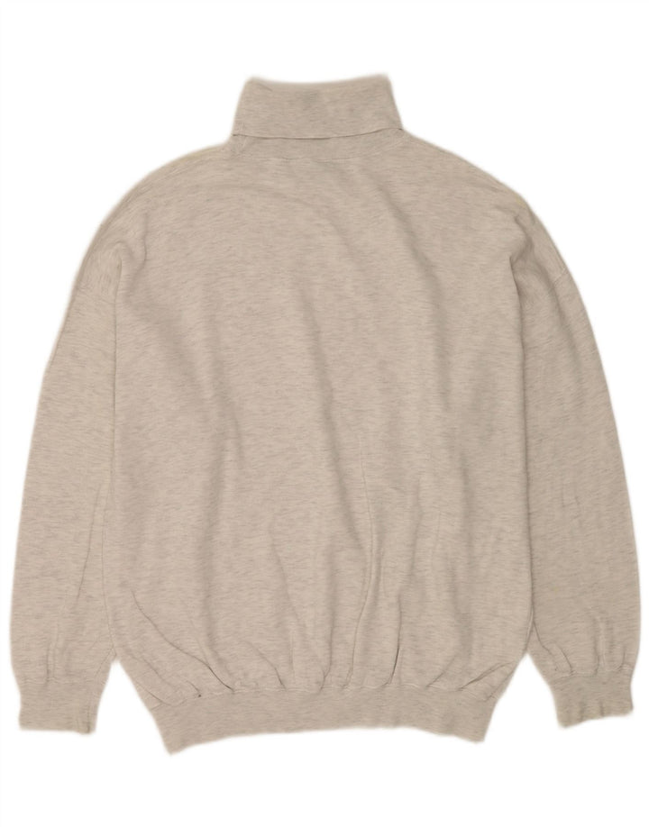 C&A Maglione da uomo con collo alto e maglione grande in cotone chiazzato grigio