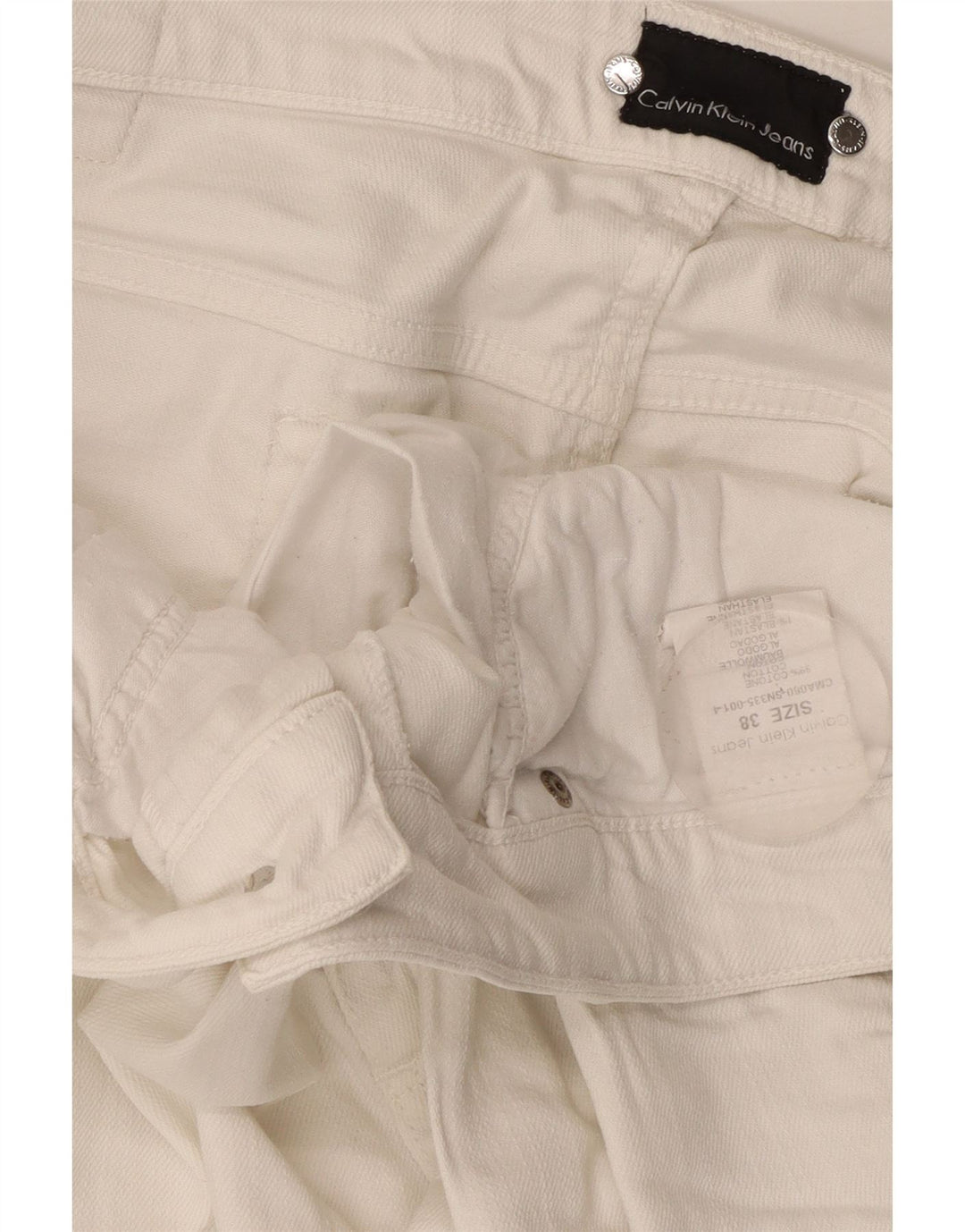 Jeans dritti da uomo Calvin Klein W38 L30 cotone bianco