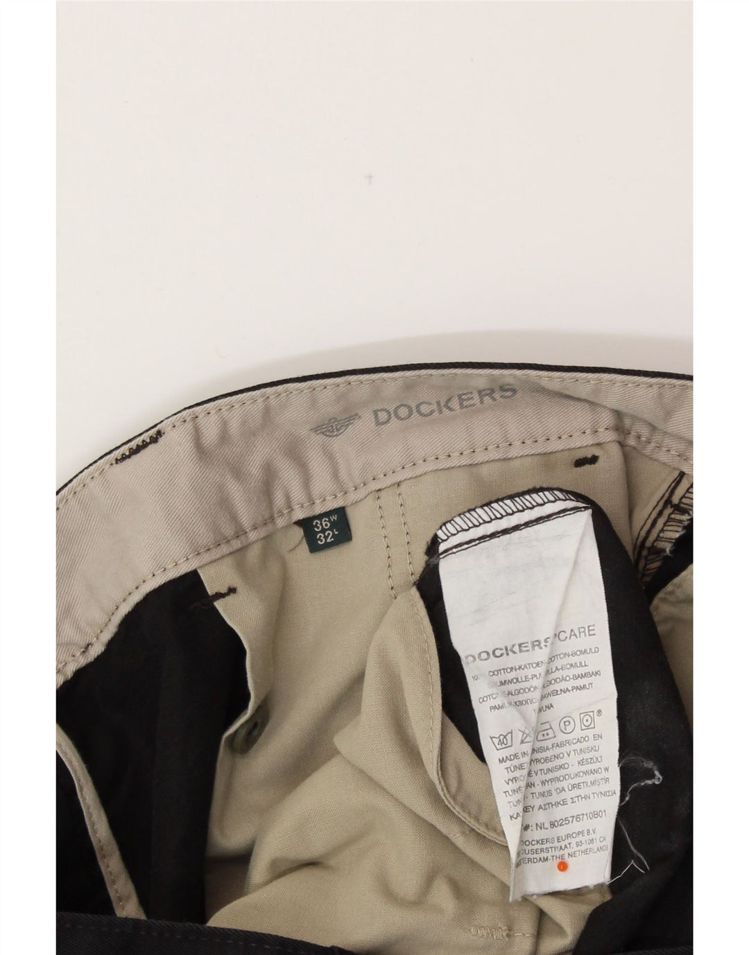 DOCKERS Pantaloni chino dritti da uomo W36 L32 cotone nero