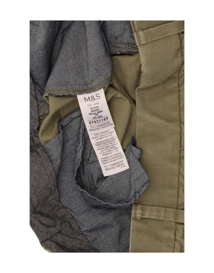 Pantaloncini chino da uomo Marks & Spencer W38 XL cotone verde