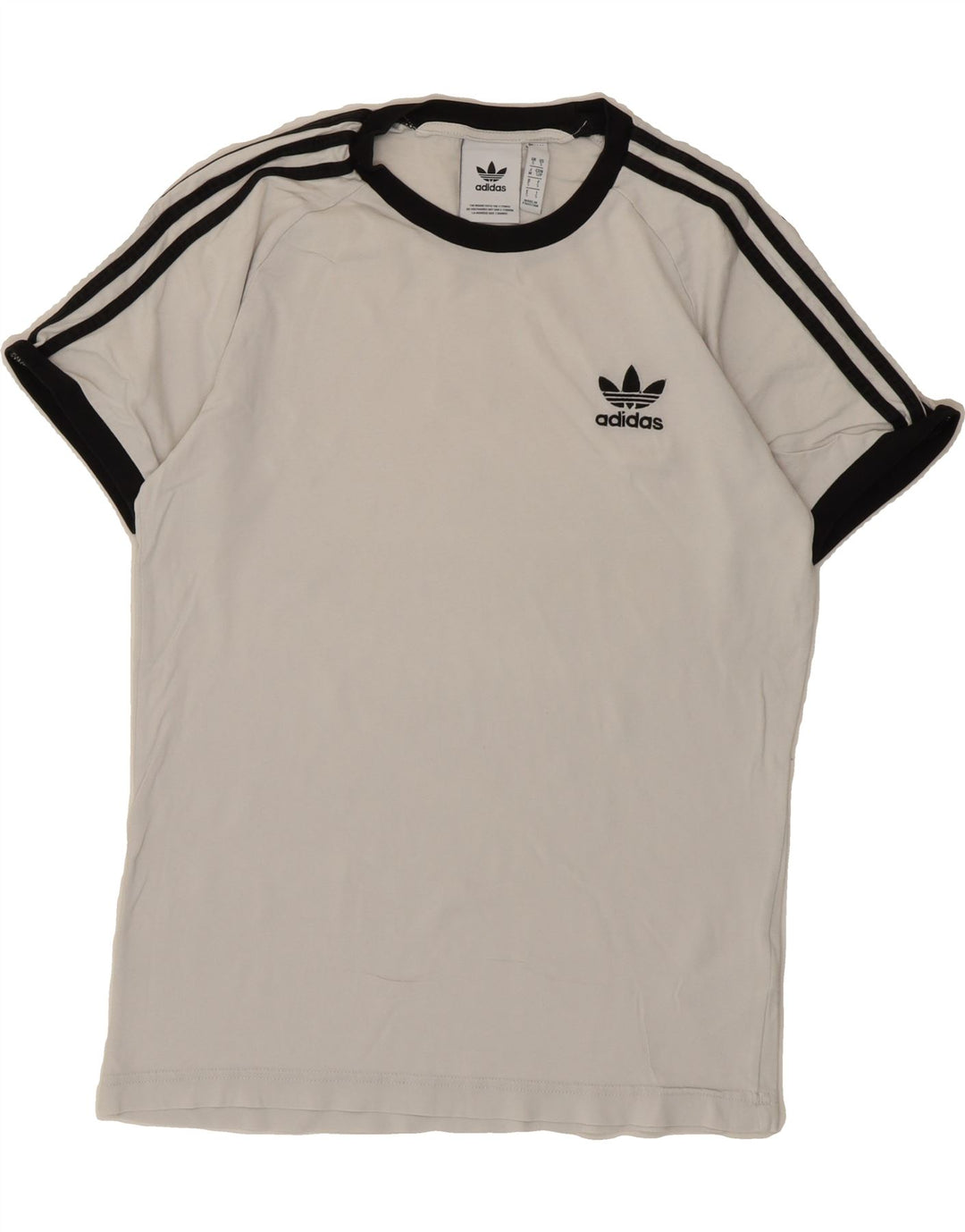 ADIDAS Mens Graphic T-Shirt Top Small White Cotton Vintage Adidas and Second-Hand Adidas from Messina Hembry 