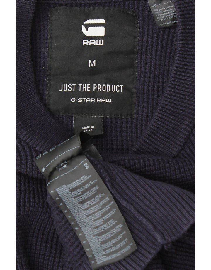 Maglione maglione girocollo da uomo G-Star in cotone color block medio blu navy