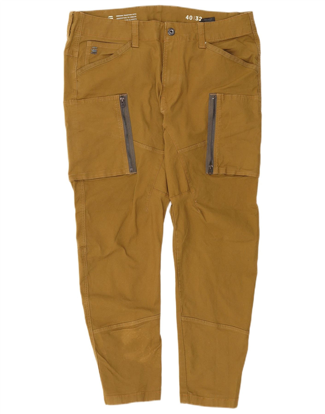 Pantaloni cargo affusolati da uomo G-STAR W40 L28 cotone giallo