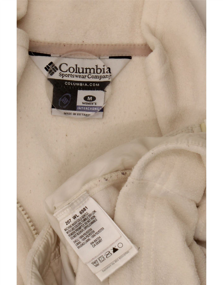 Giacca in pile fodera da donna Columbia UK 14 poliestere bianco medio