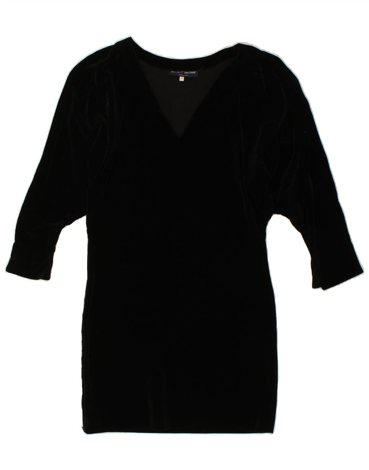 DANIEL HECHTER Womens Long Sleeve Sheath Dress IT 44 Medium Black Cotton Vintage Daniel Hechter and Second-Hand Daniel Hechter from Messina Hembry 