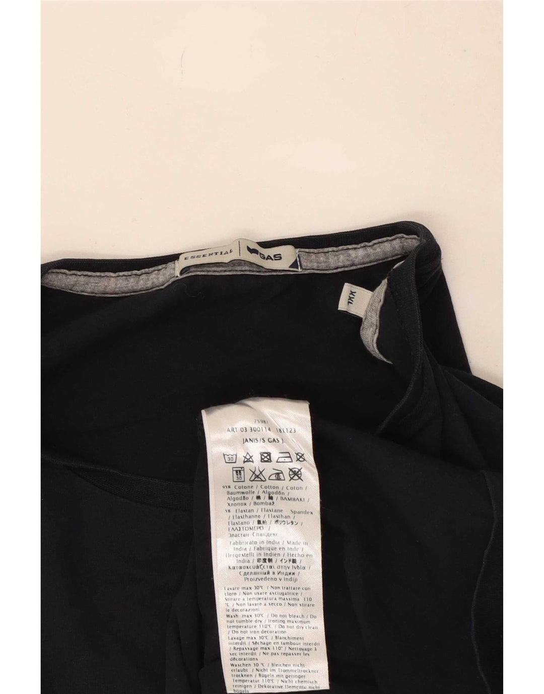 Gas Top da uomo a maniche lunghe 2XL in cotone blu navy