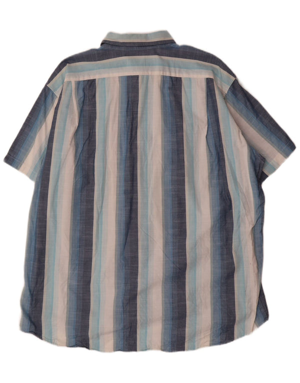 Camicia a maniche corte da uomo Lacoste taglia 43 grande cotone a righe blu