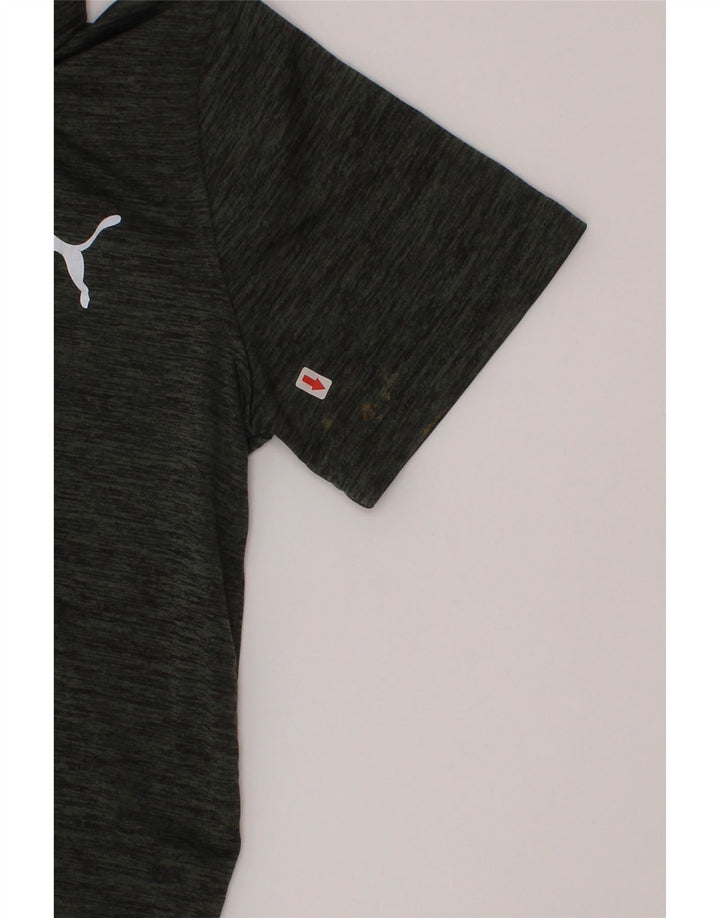 Polo Puma da bambino, 7-8 anni, piccola, in poliestere screziato verde