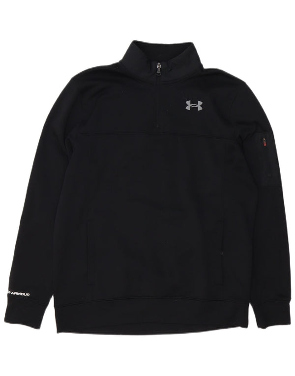 Felpa da uomo Under Armour con vestibilità ampia e collo con zip, media nera