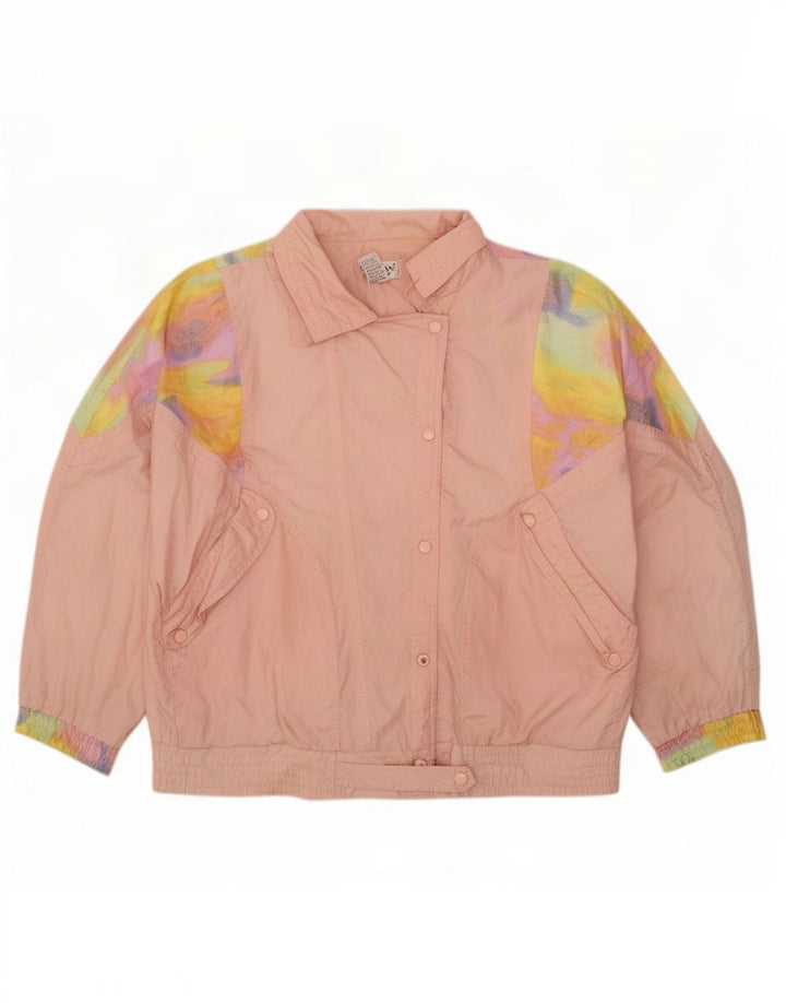 Lavon Giacca da tuta da donna con motivo astratto UK 16 Large Rosa anni '80