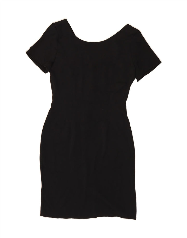 VINTAGE Womens Short Sleeves Sheath Dress UK 12 Medium Black Vintage Vintage and Second-Hand Vintage from Messina Hembry 