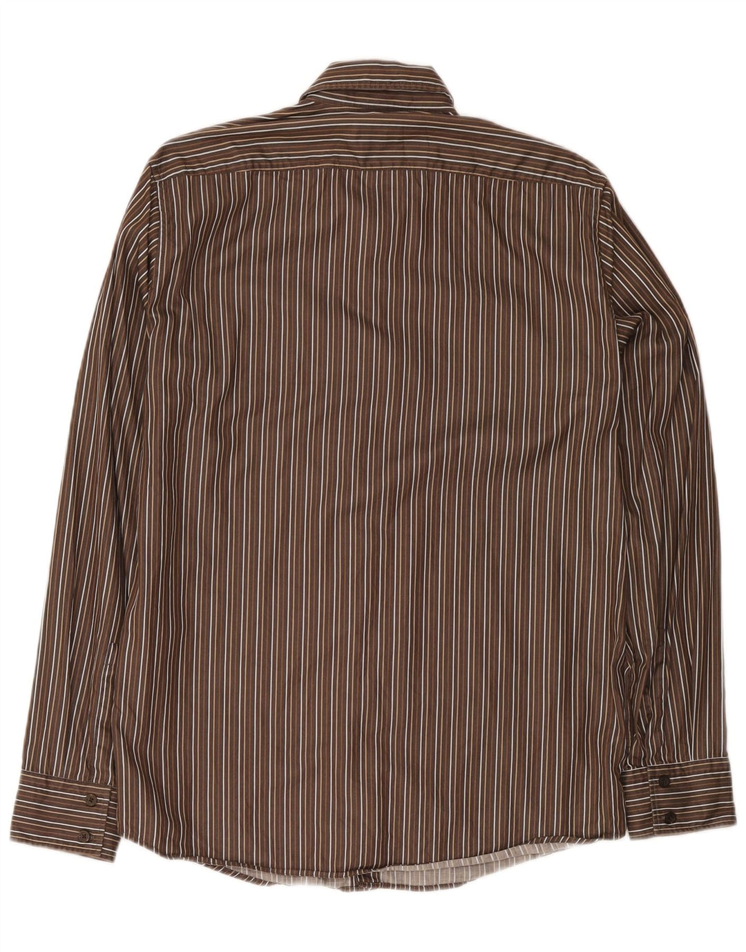 Camicia da uomo Hugo Boss in cotone gessato marrone medio