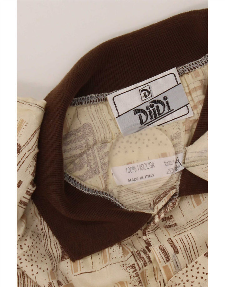 Polo vintage da uomo XL in viscosa beige
