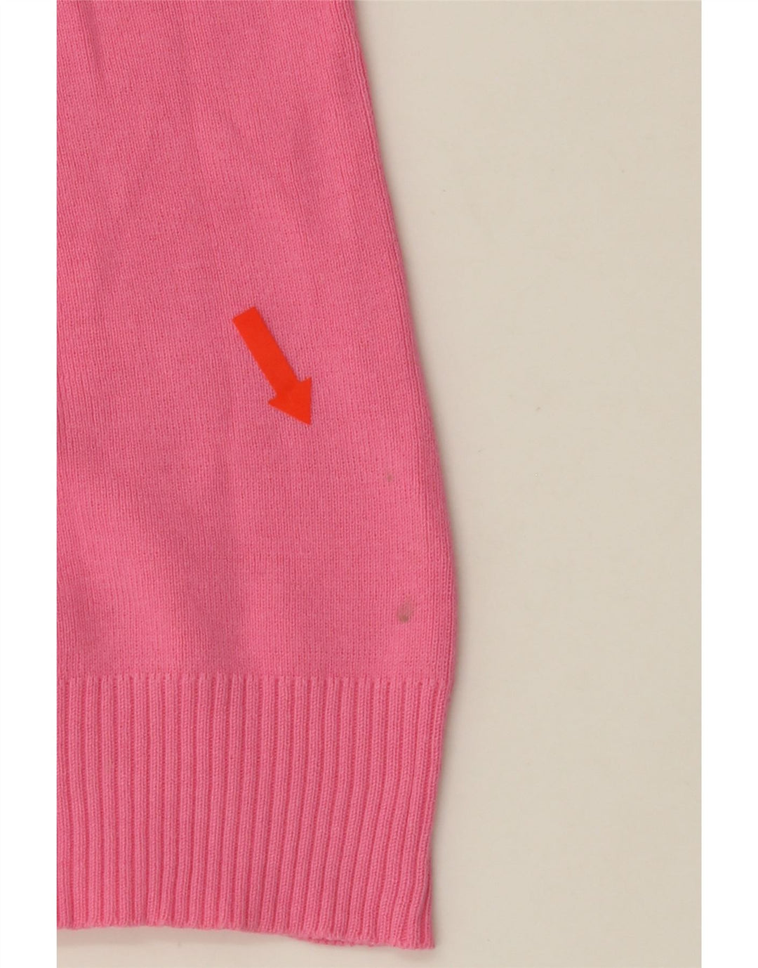 BENETTON Womens V-Neck Jumper Sweater UK 12 Medium Pink Cotton Vintage Benetton and Second-Hand Benetton from Messina Hembry 