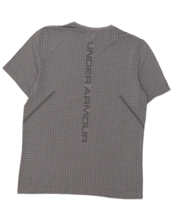 Maglietta da uomo Under Armour Top a quadri grigi grandi