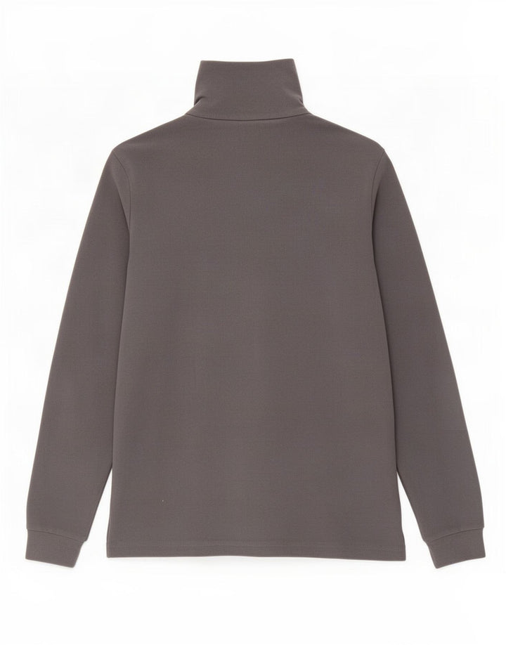 Maglione in pile da uomo Lotto con zip e collo grande in poliestere grigio