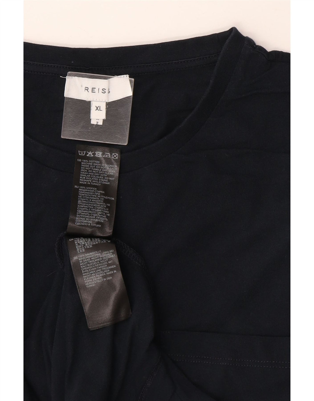 Top da uomo Reiss a maniche lunghe XL in cotone blu navy