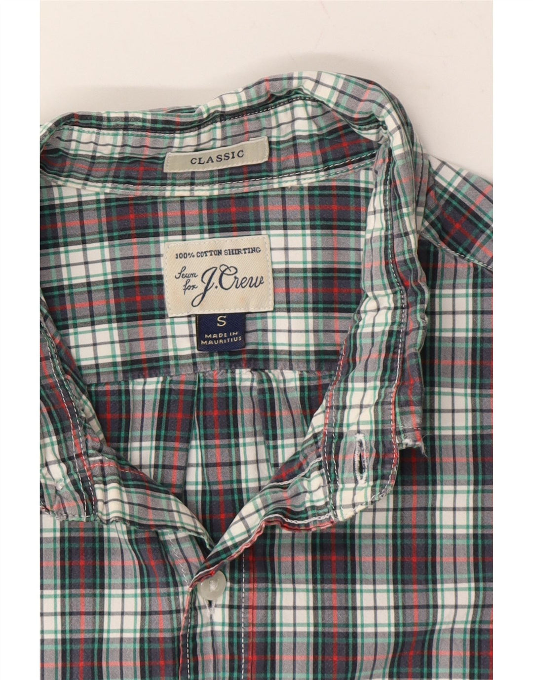 J. CREW Mens Classic Fit Shirt Small Navy Blue Check Cotton Vintage J. Crew and Second-Hand J. Crew from Messina Hembry 