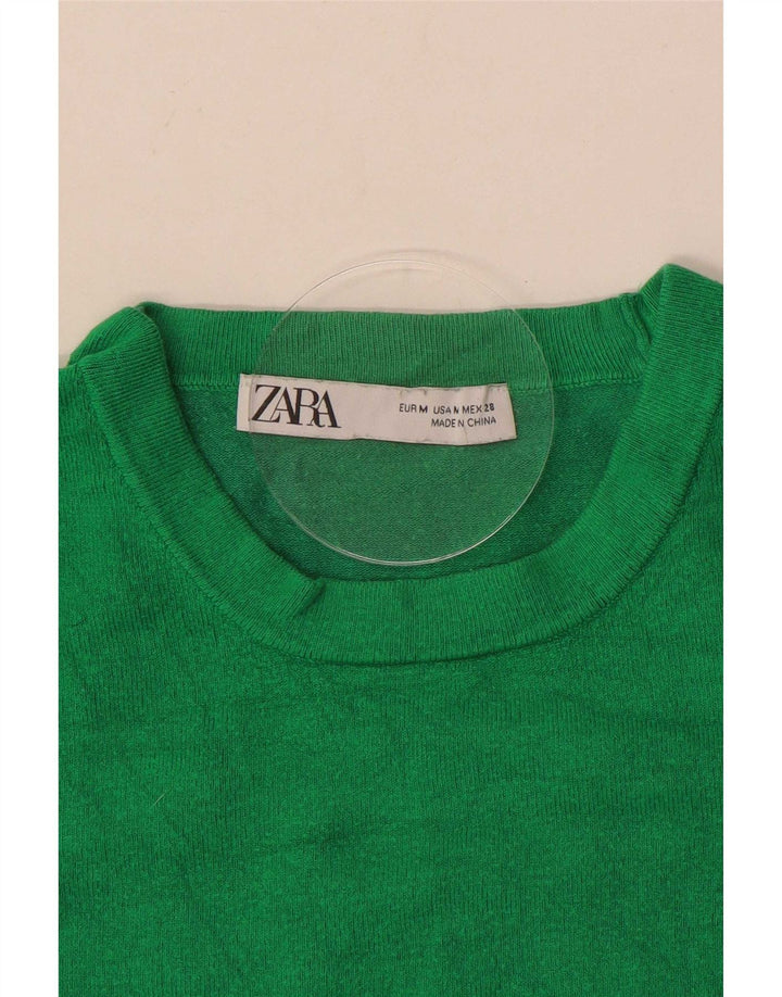 Top Blusa Donna Zara UK 12 Verde Medio