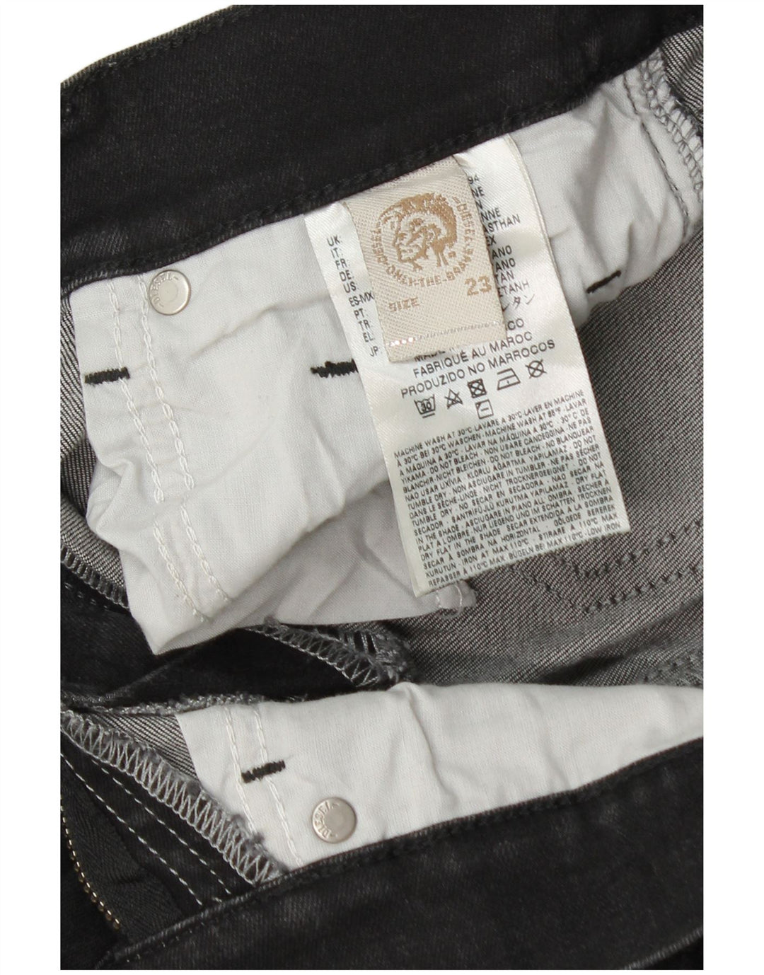 Jeans skinny Grupee da donna DIESEL W23 L28 cotone nero