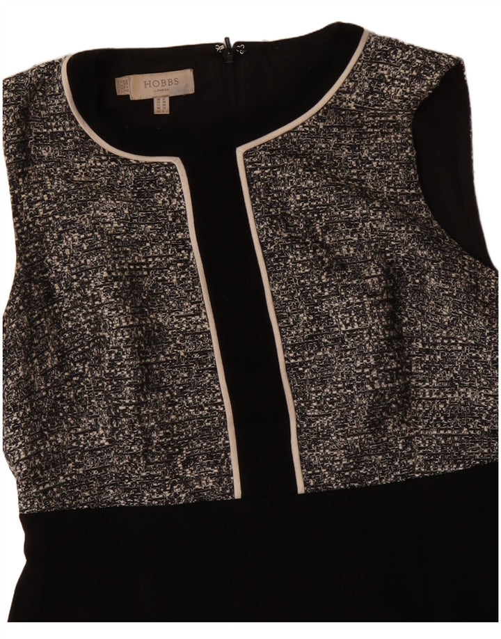 Abito tubino senza maniche da donna Hobbs UK 12 poliestere medio nero screziato