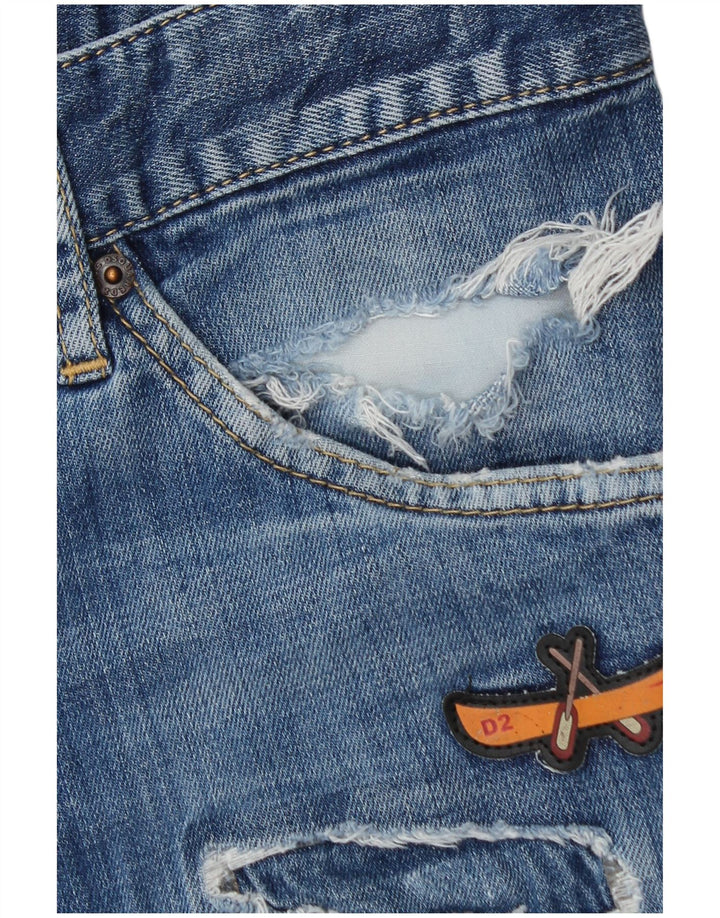 Jeans slim invecchiati da uomo Dsquared2 IT 52 XL W38 L28 cotone blu