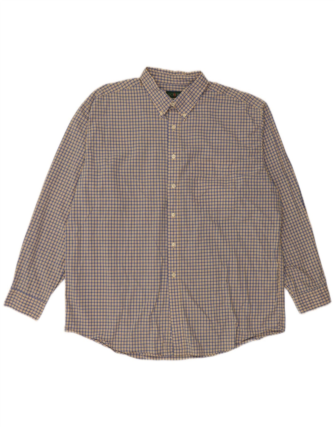Camicia da uomo J. CREW XL in cotone a quadri gialli