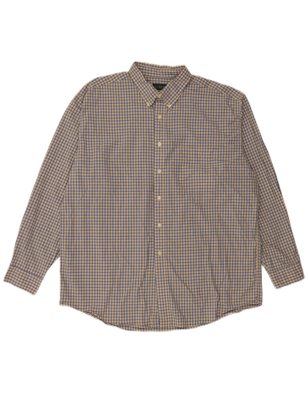 Camicia da uomo J. CREW XL in cotone a quadri gialli