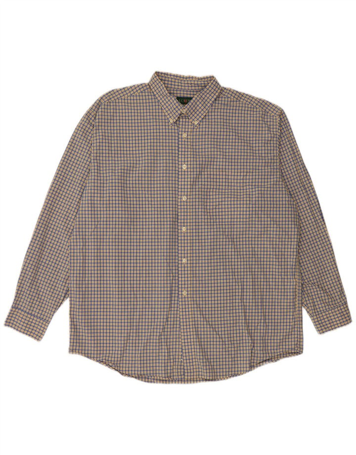 Camicia da uomo J. CREW XL in cotone a quadri gialli