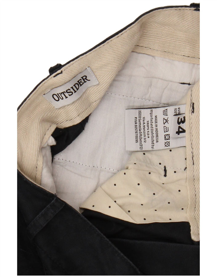 OUTSIDER Pantaloncini cargo da uomo W34 Large Blu Navy in cotone