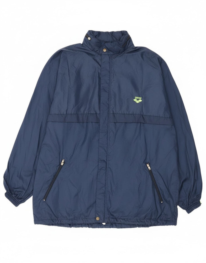 Giacca antipioggia da uomo con cappuccio Arena UK 42 XL blu navy in poliammide