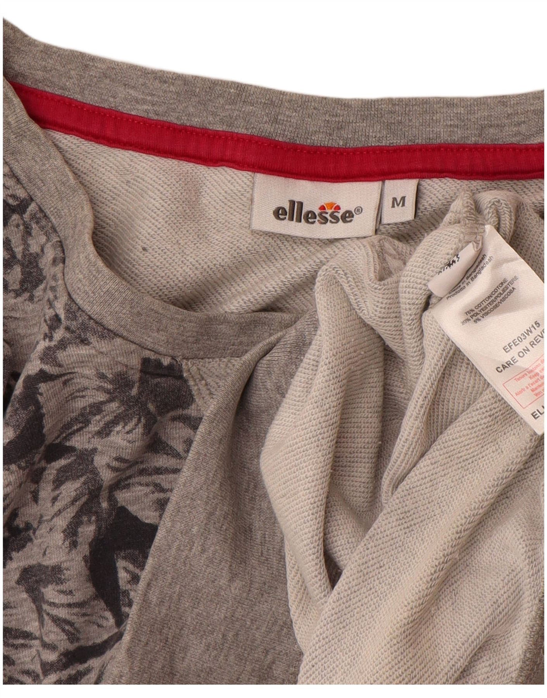 Felpa oversize da donna Ellesse Maglione UK 14 Cotone floreale grigio medio