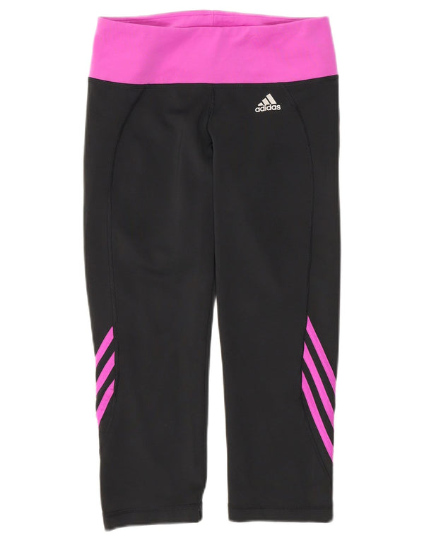 Leggings Capri da donna slim fit Adidas UK 14 sport a righe nere medie