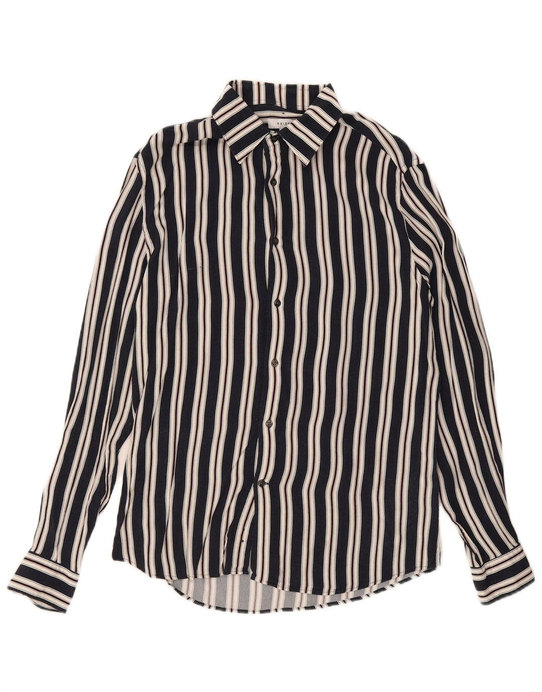Camicia Uomo Reiss in Viscosa Rigata Media Blu Navy