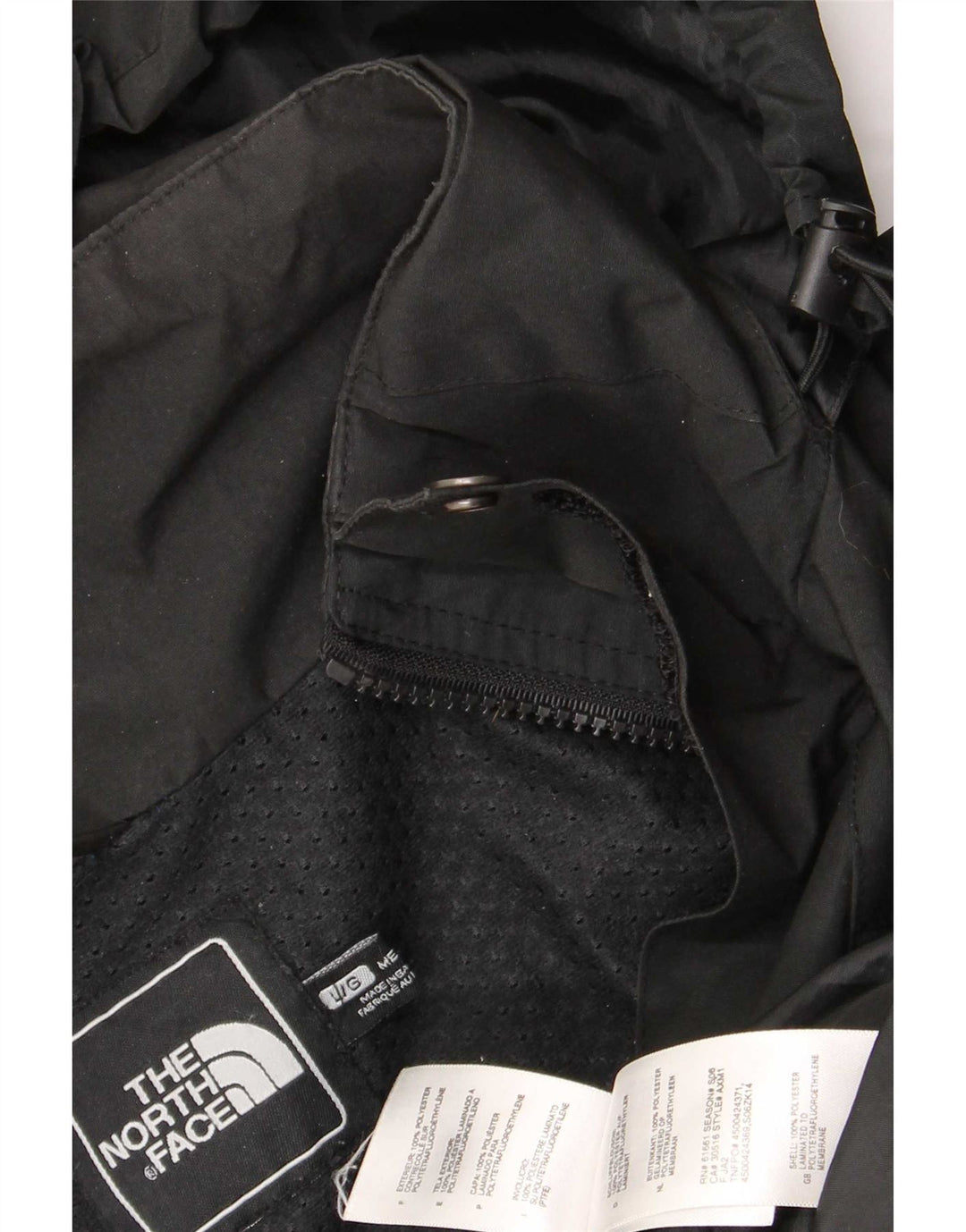Giacca antipioggia da uomo con cappuccio The North Face UK 40 grande poliestere nero
