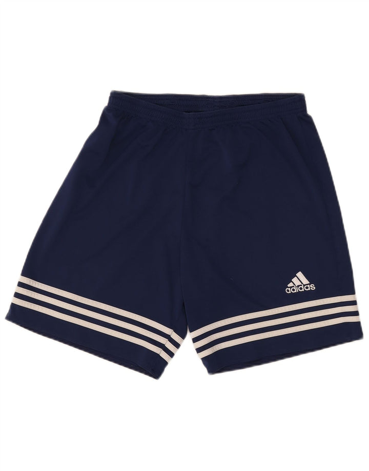 Pantaloncini sportivi Adidas Climalite da uomo medi in poliestere blu navy
