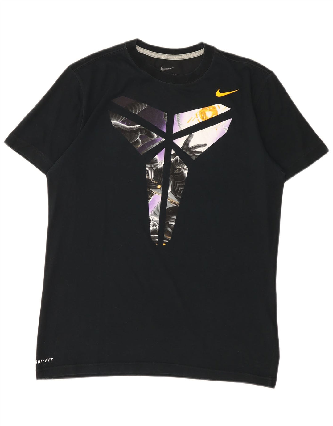 T-shirt grafica Nike Dri Fit da uomo in cotone medio nero
