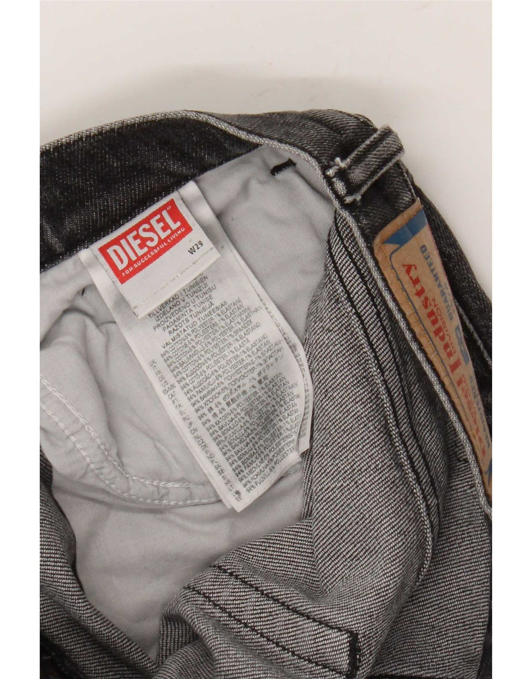 Jeans slim da uomo Diesel W29 L31 cotone grigio