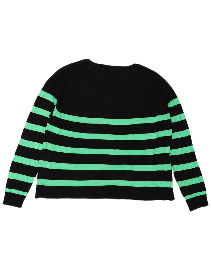 Maglione Zara da donna con scollo a barchetta e motivo astratto UK 14 medio nero