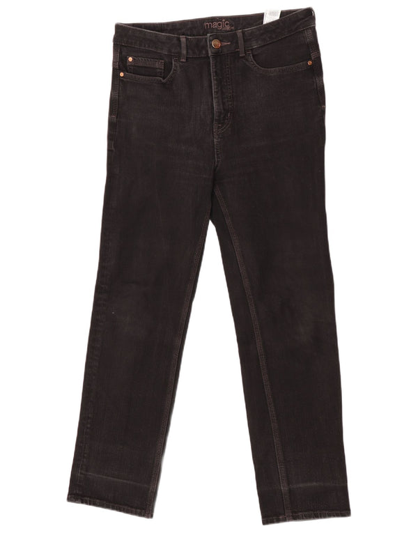 Jeans dritti da donna Marks & Spencer UK 12 medio W32 L27 cotone nero