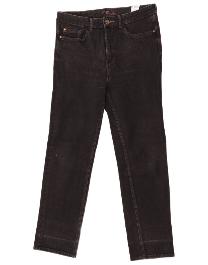 Jeans dritti da donna Marks & Spencer UK 12 medio W32 L27 cotone nero