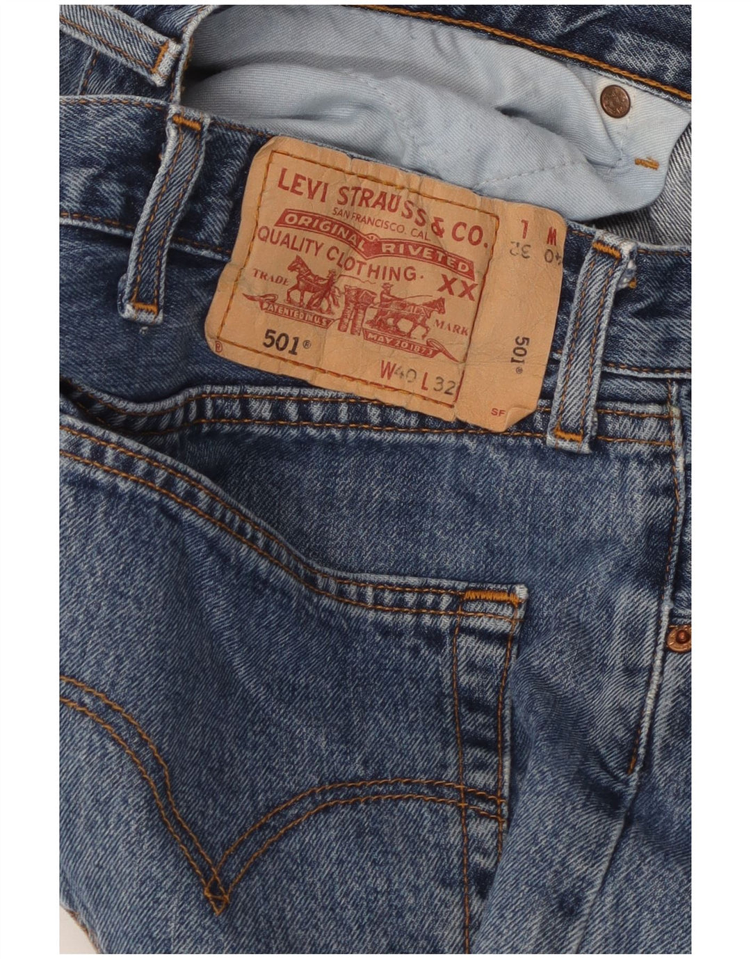 LEVI'S Jeans dritti da uomo 501 W40 L29 cotone blu