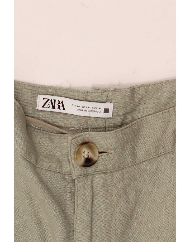 Pantaloni chino dritti da donna Zara EU 40 medi W30 L27 kaki
