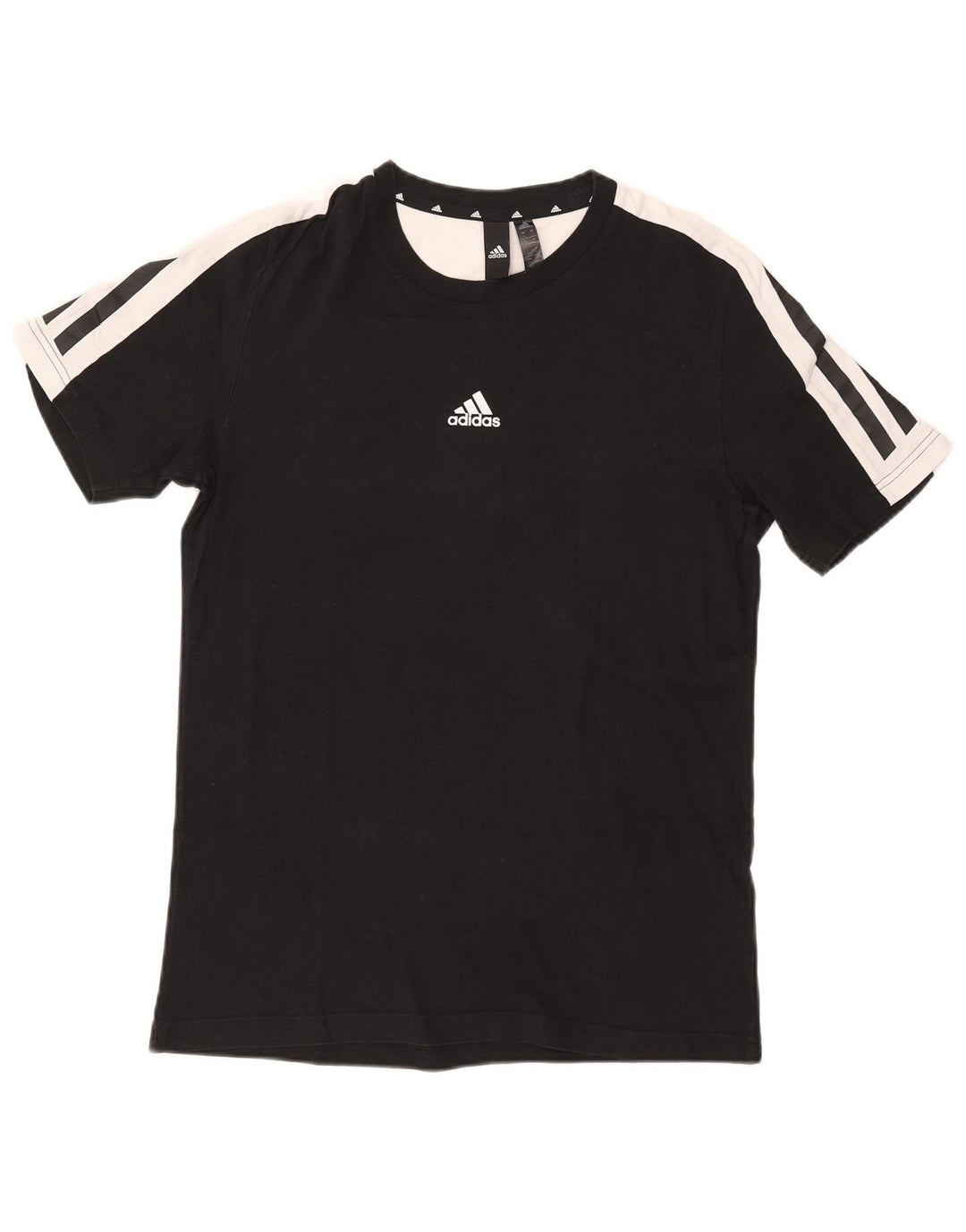 T-shirt da uomo Adidas Top Small nera in cotone color block