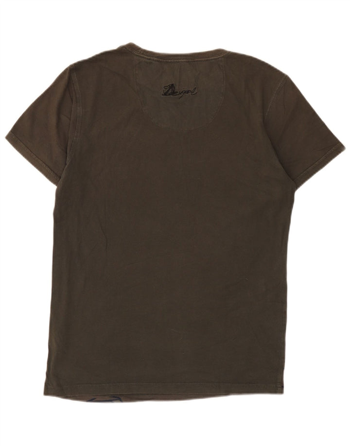 Desigual Maglietta grafica da uomo Top in cotone marrone medio