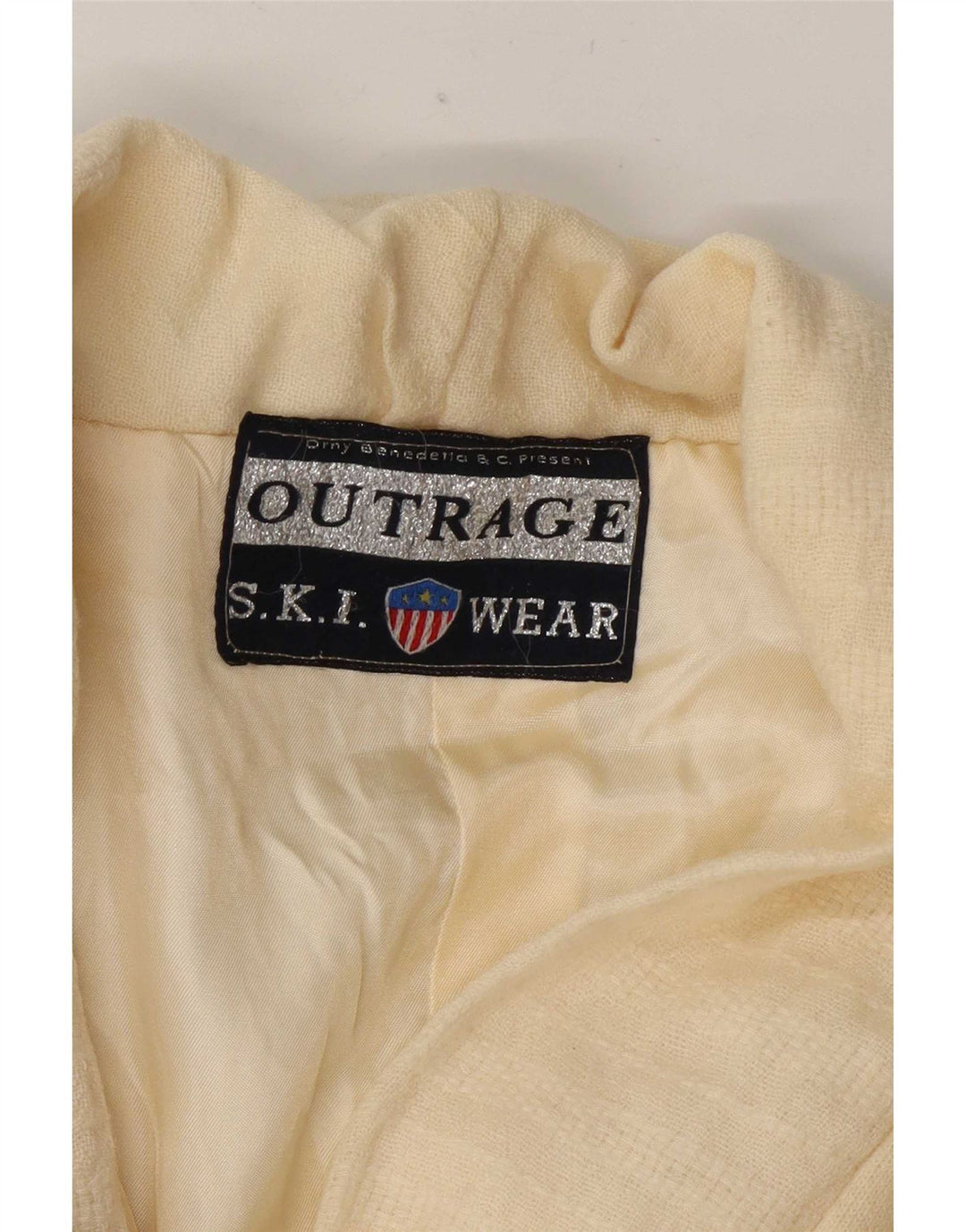 Giacca blazer in maglia da sci da donna Outrage UK 14 Medium Off White Colourblock