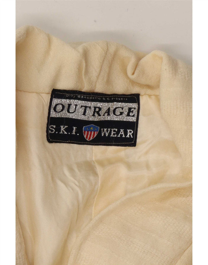 Giacca blazer in maglia da sci da donna Outrage UK 14 Medium Off White Colourblock